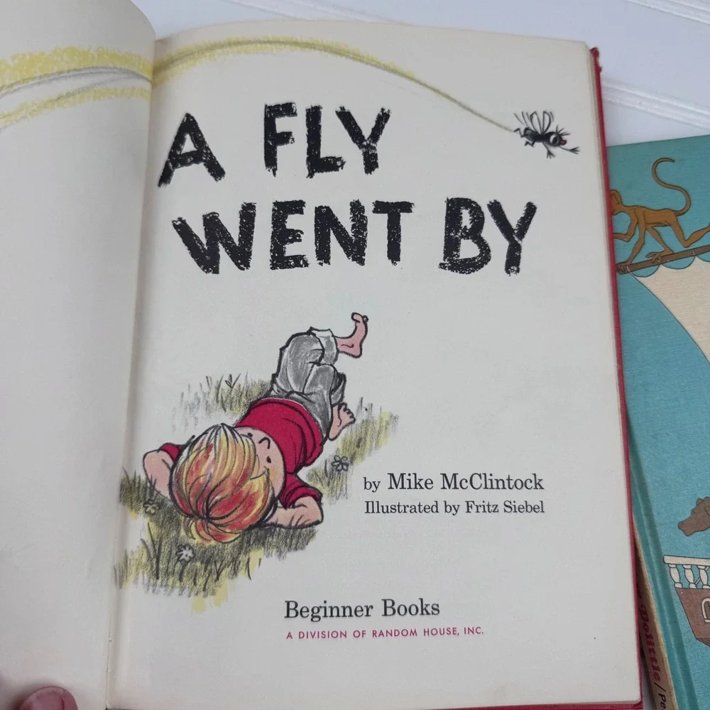Vintage Beginner Books Lot of 2 A Fly Went By Travels of Doctor Dolittle Hardbac